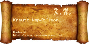 Kreutz Napóleon névjegykártya